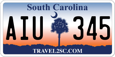 SC license plate AIU345