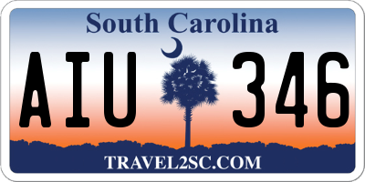 SC license plate AIU346