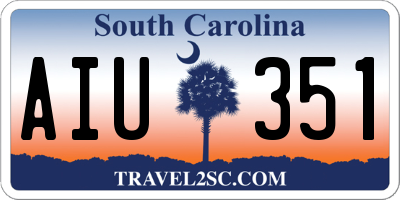SC license plate AIU351