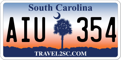 SC license plate AIU354