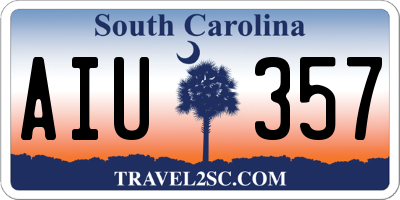 SC license plate AIU357