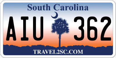 SC license plate AIU362