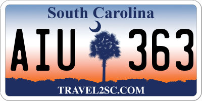 SC license plate AIU363
