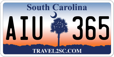 SC license plate AIU365