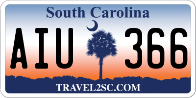 SC license plate AIU366