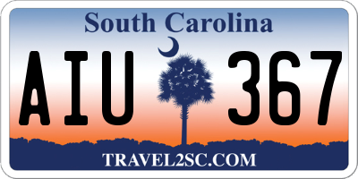 SC license plate AIU367