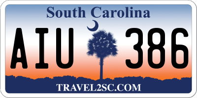 SC license plate AIU386