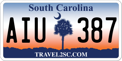 SC license plate AIU387