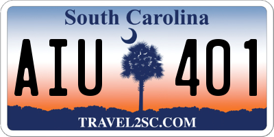 SC license plate AIU401