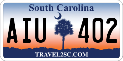 SC license plate AIU402