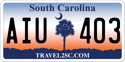 SC license plate AIU403