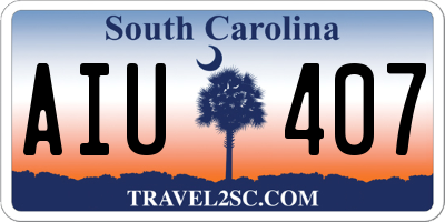 SC license plate AIU407