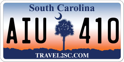 SC license plate AIU410