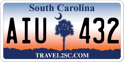 SC license plate AIU432