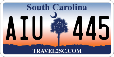 SC license plate AIU445