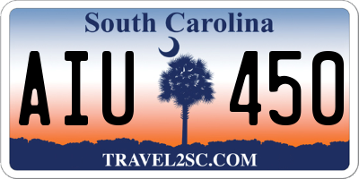 SC license plate AIU450