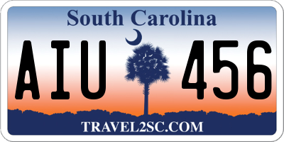 SC license plate AIU456