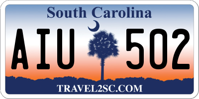 SC license plate AIU502