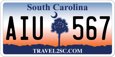 SC license plate AIU567