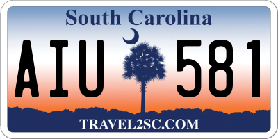 SC license plate AIU581