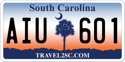 SC license plate AIU601