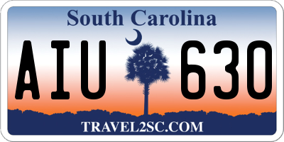 SC license plate AIU630