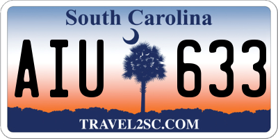 SC license plate AIU633