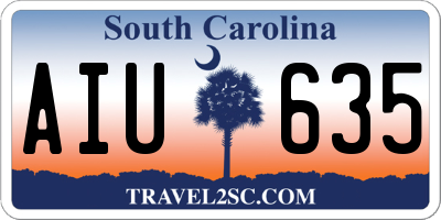 SC license plate AIU635
