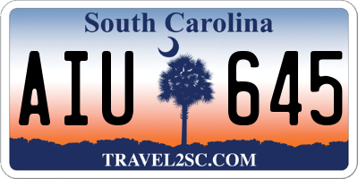 SC license plate AIU645