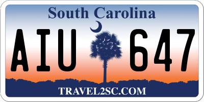 SC license plate AIU647