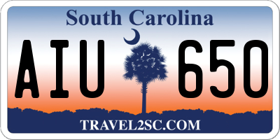 SC license plate AIU650