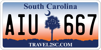 SC license plate AIU667