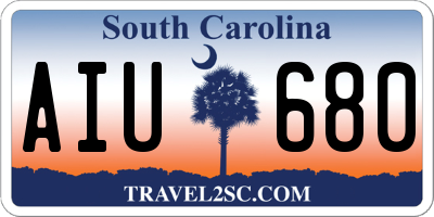 SC license plate AIU680