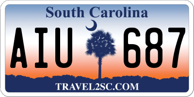SC license plate AIU687