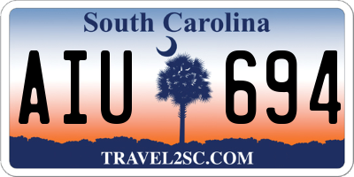 SC license plate AIU694