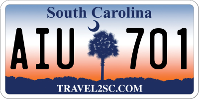 SC license plate AIU701