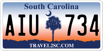 SC license plate AIU734
