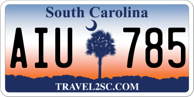 SC license plate AIU785