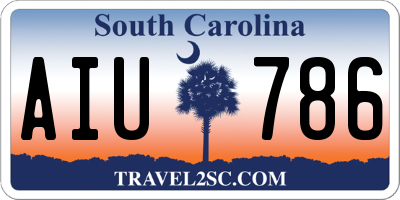 SC license plate AIU786