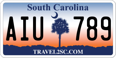 SC license plate AIU789