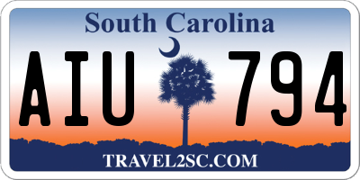 SC license plate AIU794