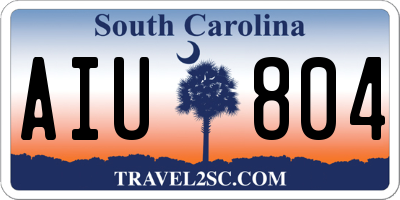 SC license plate AIU804