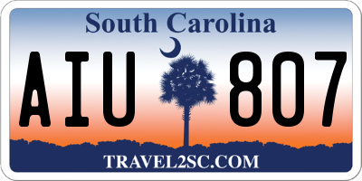 SC license plate AIU807