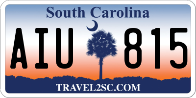 SC license plate AIU815