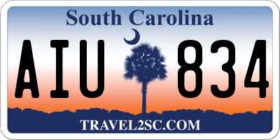 SC license plate AIU834