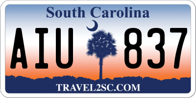 SC license plate AIU837