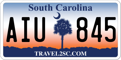 SC license plate AIU845