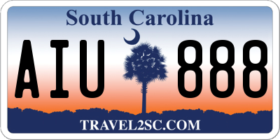 SC license plate AIU888