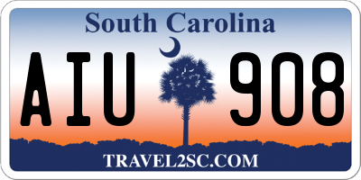 SC license plate AIU908