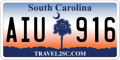 SC license plate AIU916